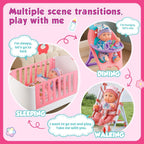 Juego de accesorios para cuna y cochecito de bebé con muñeca de bebé de 11 pulgadas