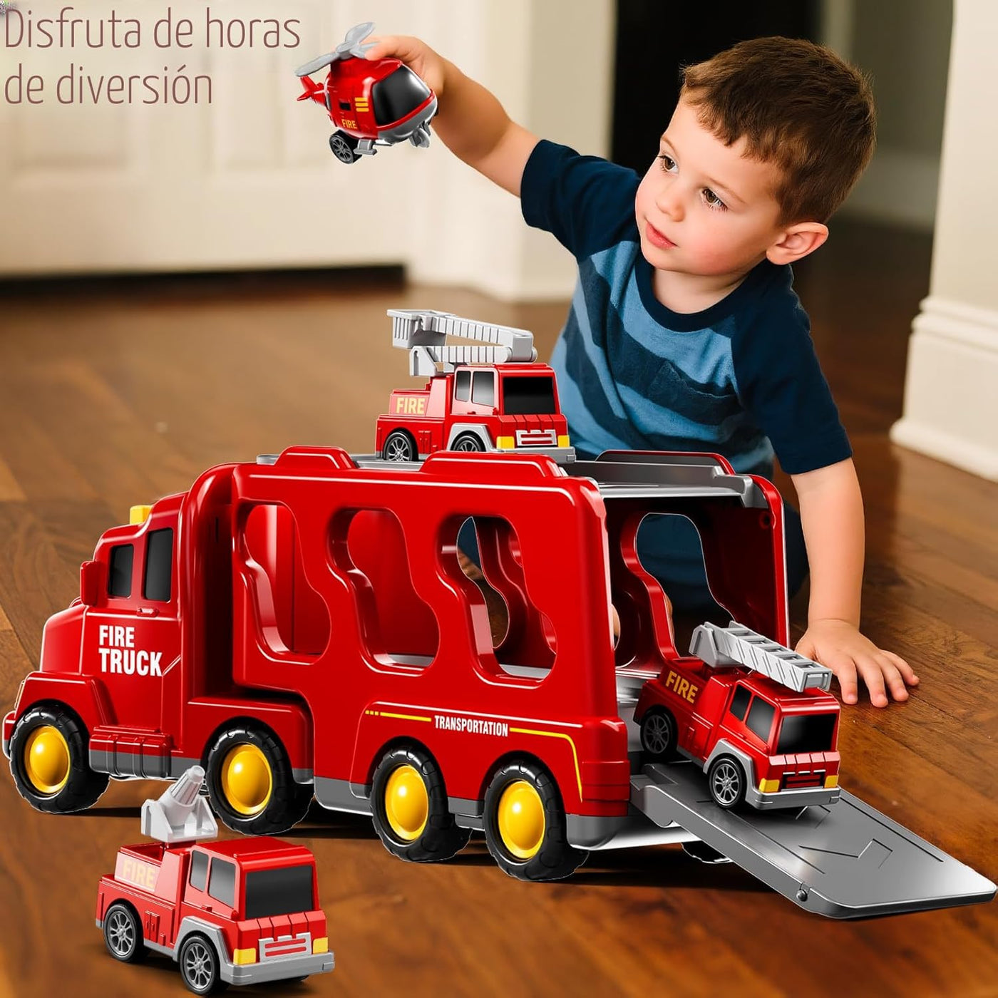 KIZONLY Camiones de Bomberos de Juguete para Niños Pequeños de 1-3,...
