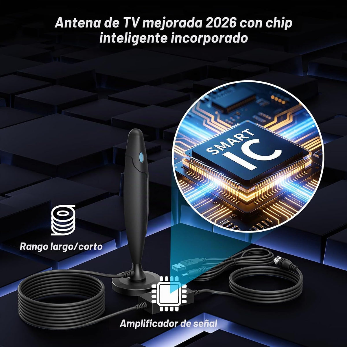 Antena de TV digital 2026 interior para canales locales para antena de TV