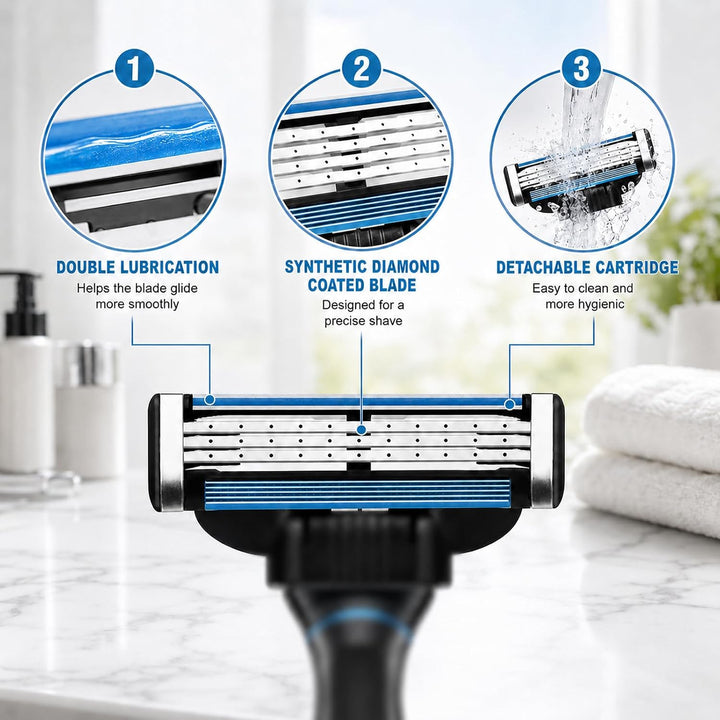 Recambios de cuchillas de afeitar para hombres, 24 cuchillas de tri...