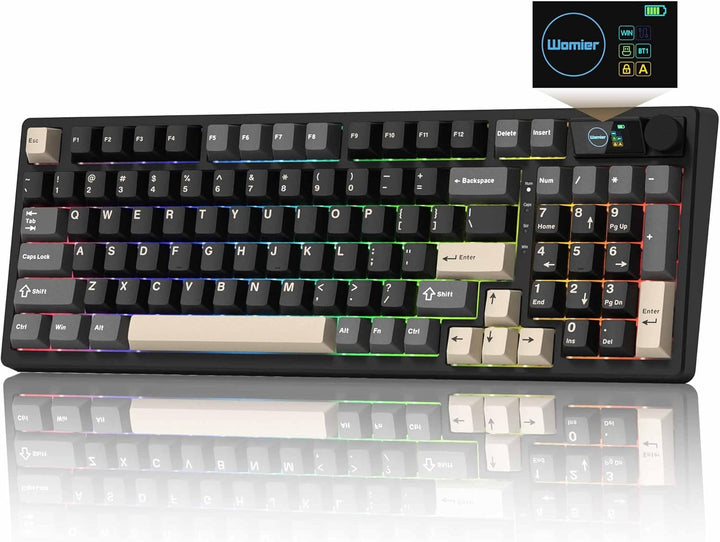 Keymatic Teclado mecánico inalámbrico M98 con pantalla y perilla, 9...