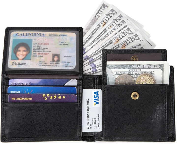 ITSCOSY Billetera para hombre con bloqueo RFID, suave, de piel auté...