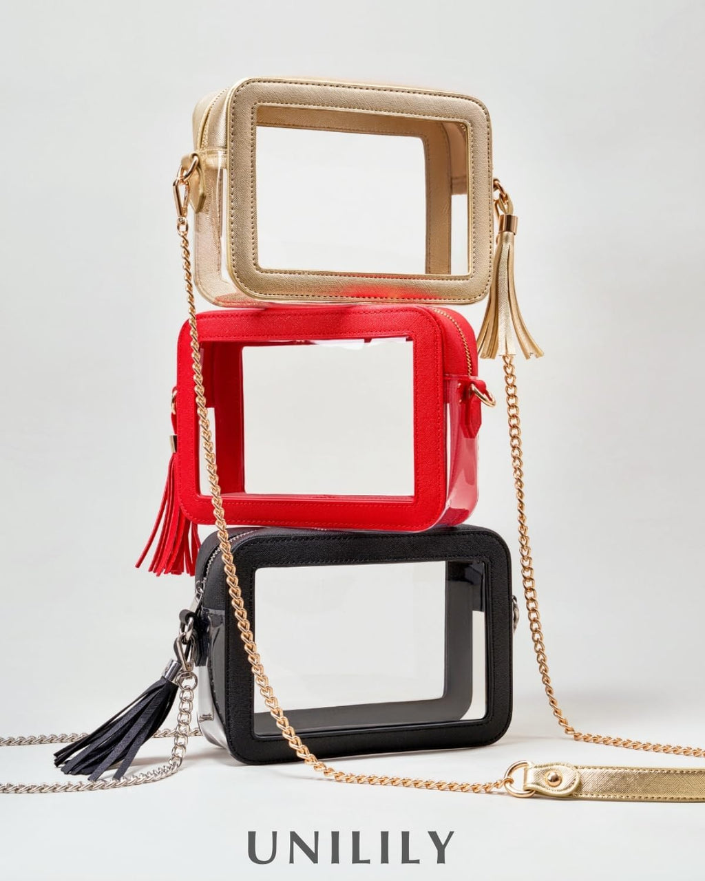 Bolsa Transparente para Eventos en Estadios – Bolso Cruzado Transparente Aprobado para Estadios para Mujeres, Conciertos, Deportes y Festivales