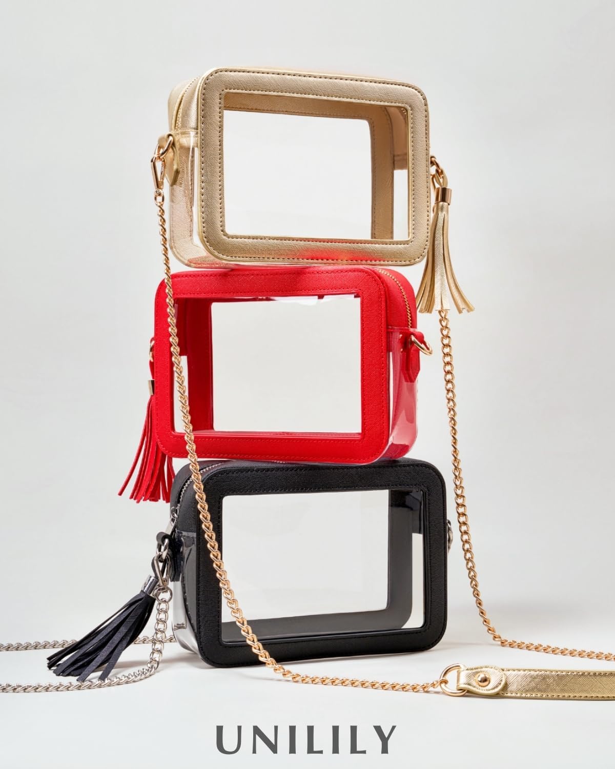 Bolsa Transparente para Eventos en Estadios – Bolso Cruzado Transparente Aprobado para Estadios para Mujeres, Conciertos, Deportes y Festivales