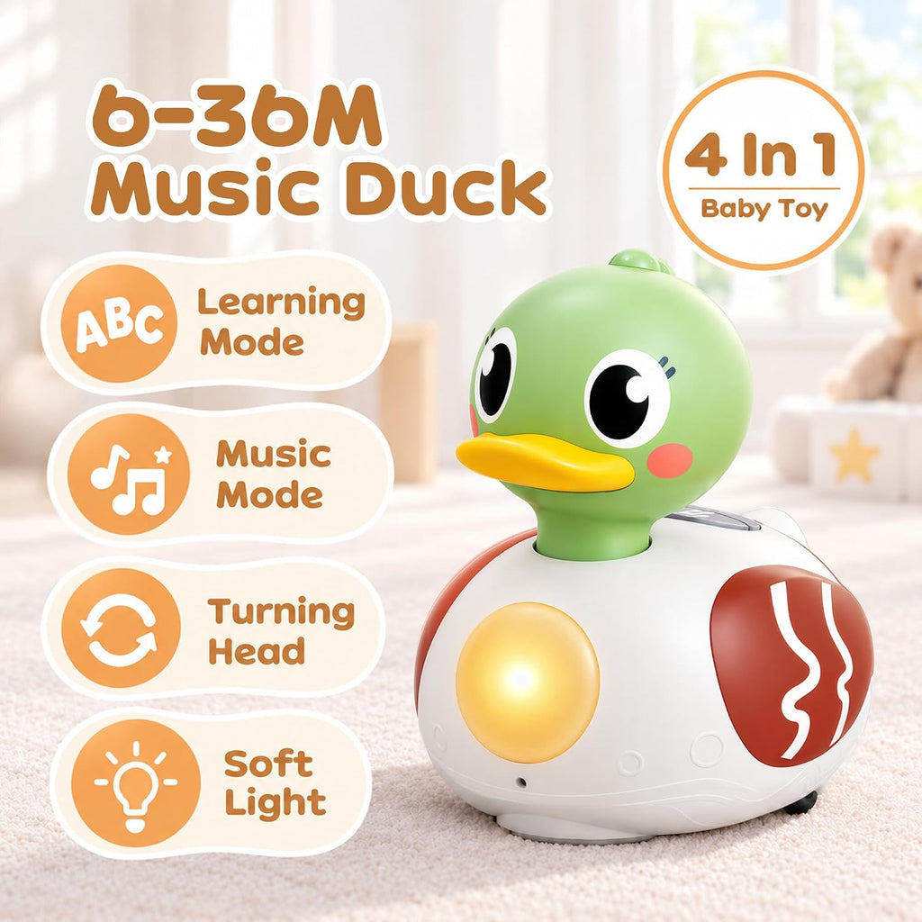 iPlay, iLearn Juguete musical de pato para bebé, juguete para gatear