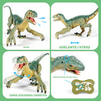 VERTOY Juguetes de dinosaurio a control remoto para niños: construye un gran dinosaurio velociraptor para caminar con luz y sonido, ideas de regalo de cumpleaños para niños y niñas de 3, 5, 5, 7, 8 a