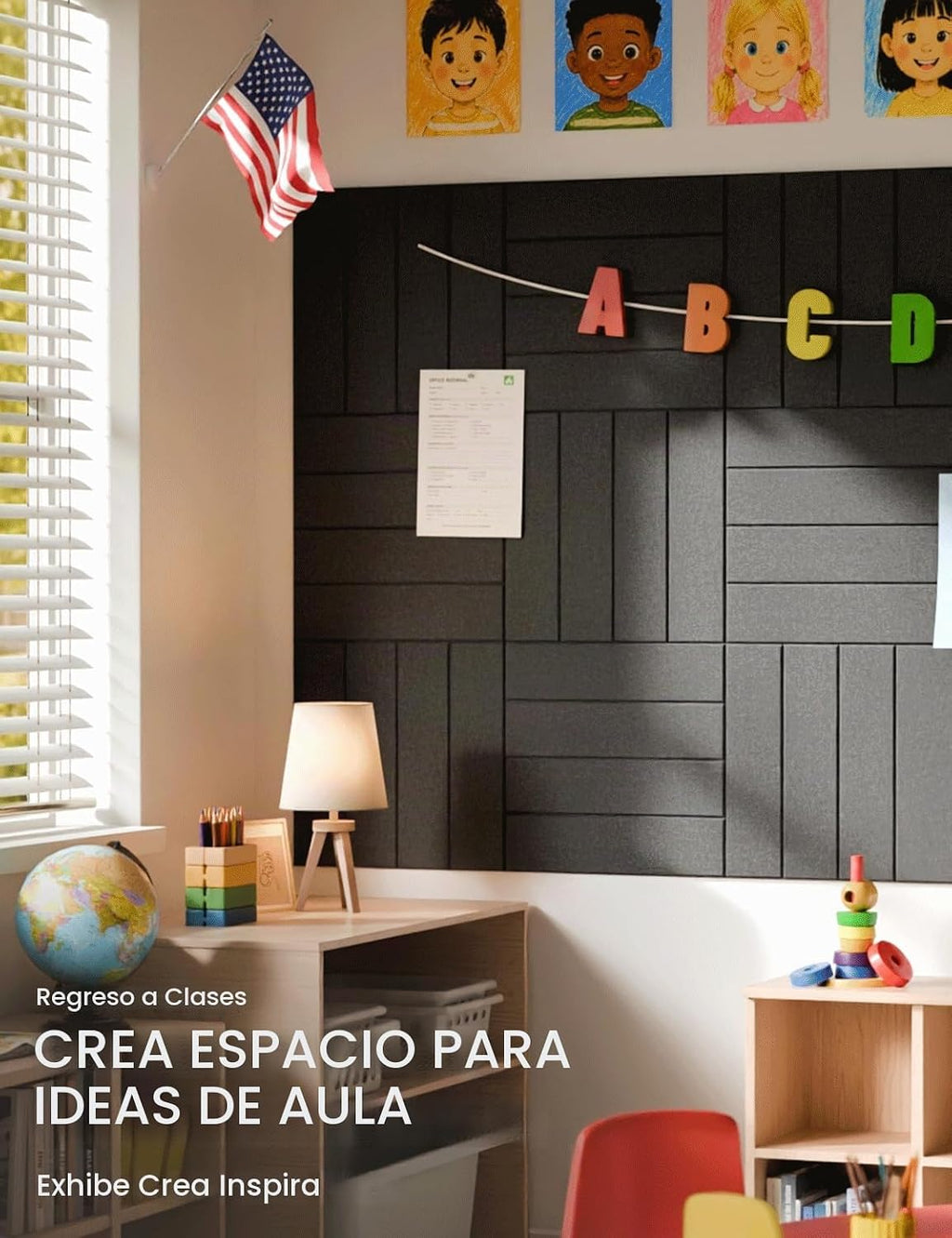 Tablero de anuncios de fieltro y tablero de corcho alternativo 48