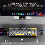 SOLAKAKA SK90 75% Teclado Inalámbrico para Juegos - 4000mAh Tri-Mod...