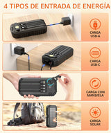 QiSa Cargador solar de 40000 mAh, 4 cables integrados y manivela, c...