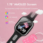Wonlex - Reloj inteligente con GPS 4G para niños, pantalla táctil AMOLED de 1.78 pulgadas, reloj grande con tarjeta SIM, videollamadas, chat de voz, SOS, cámara, música, podómetro, juego,