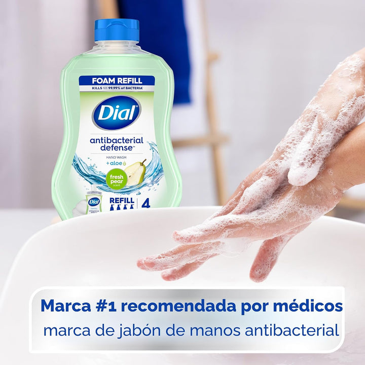 Dial Antibacterial Defense - Jabón de manos espumoso + aloe, aroma...