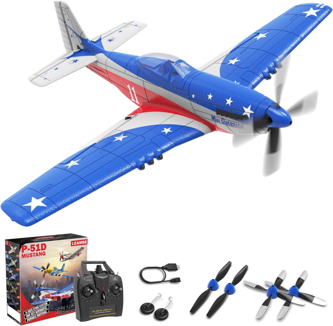 LEAMBE Avión RC de 4 Canales con Control Remoto con 3 Modos - Avión...