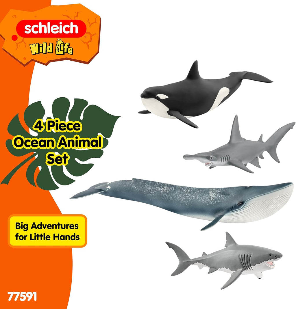Schleich Wild Life - Juego de 4 animales oceánicos para niños a partir de 3