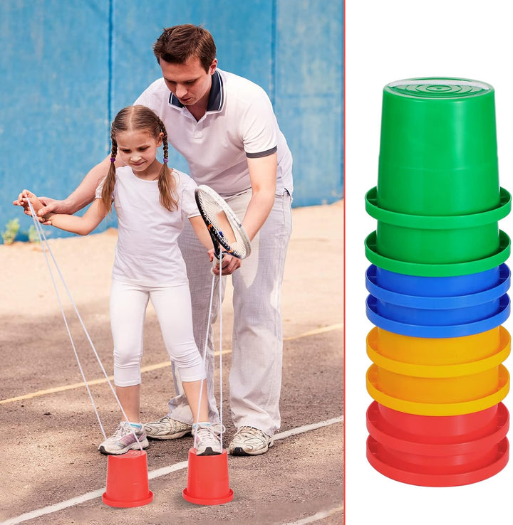Hungdao 12 pares de zancos de equilibrio para niños, juguete de plá...