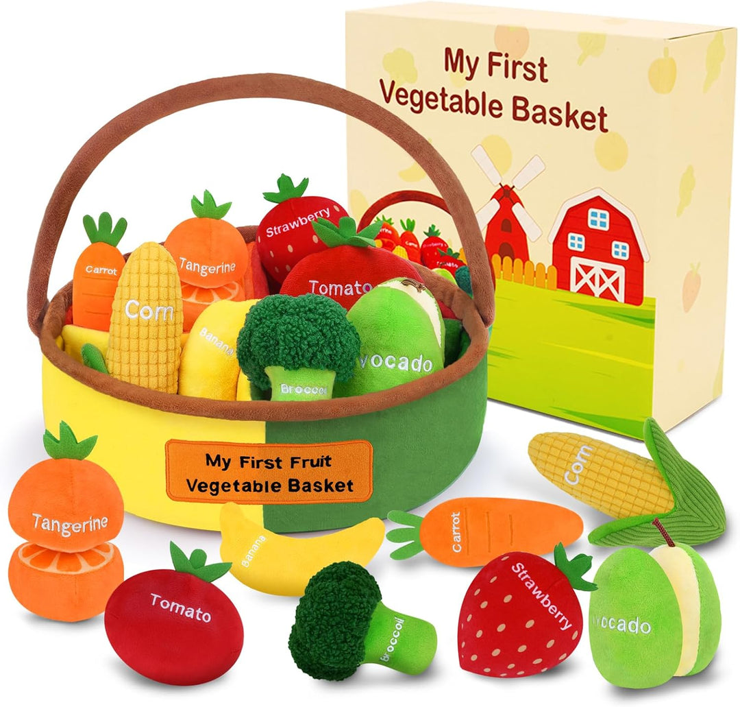 GERBIT My First Fruit - Cesta de felpa para verduras, juego de comi...