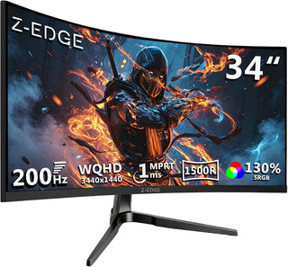 Z-Edge - Monitor curvo para juegos de 34 pulgadas, monitor de PC WQ...