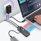 RSHTECH, RSH-ST07C, hub USB 3.2 de 7 puertos, alimentado, adaptador 5V/3A