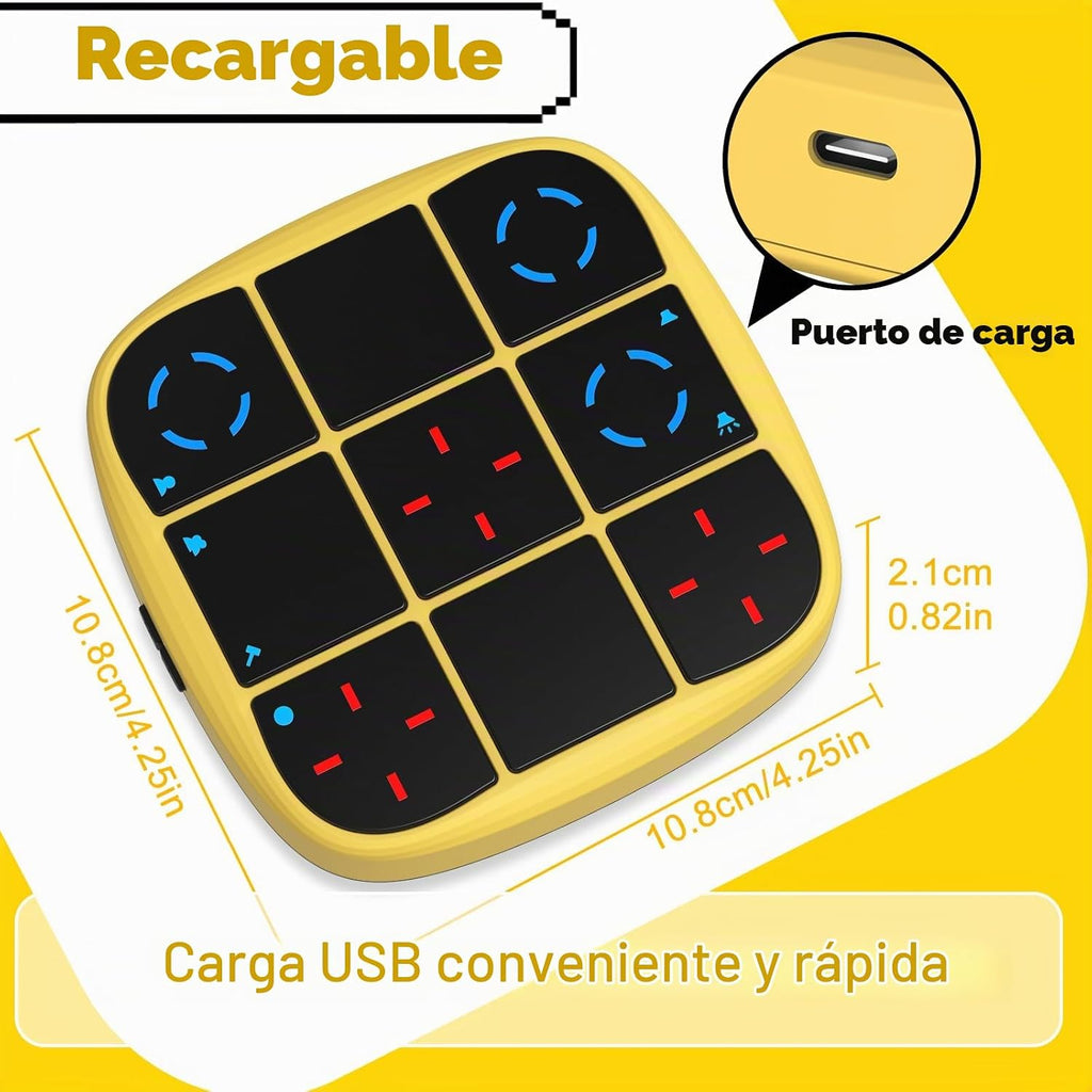 Juego de pernos recargables Tic-Tac-Toe, consola de rompecabezas de mano mejorada 4 en 1, juego de memoria educativo electrónico, juegos de mesa portátiles de viaje en automóvil para niños y adultos