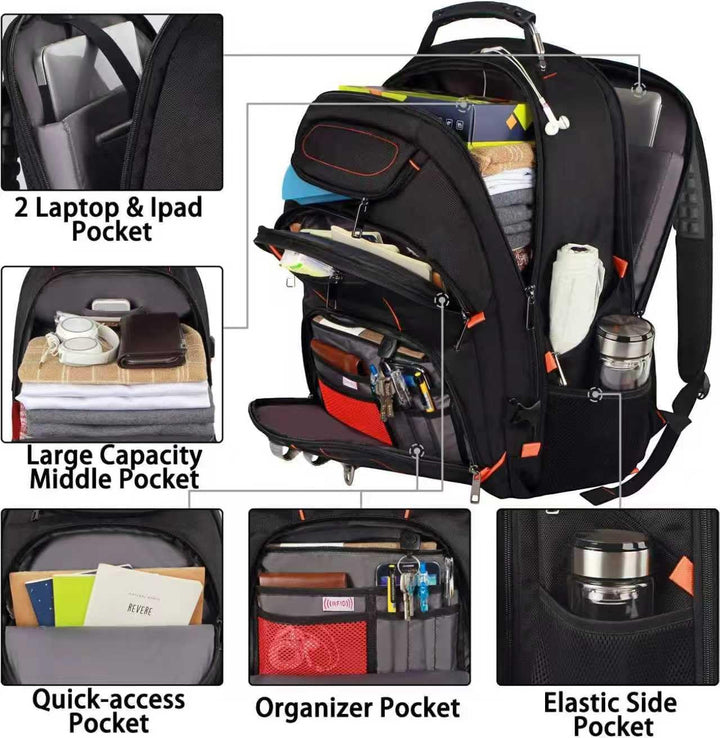 Mochila para portátil de viaje, mochila extra grande de 18.4 pulgad...