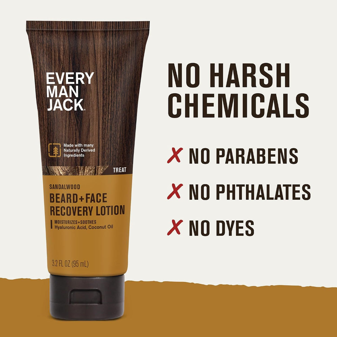Every Man Jack Loción de recuperación para barba + cara, hidrata al...