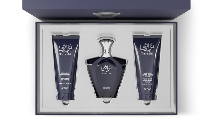 Set de regalo Turathi Homme Blue de Afnan \u2013 Eau De Parfum + Ge...