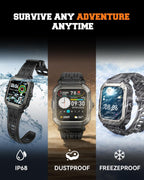 Reloj inteligente para hombre, rastreador de ejercicio: relojes digitales militares para hombre, Bluetooth, responder llamadas, correr, impermeable, teléfonos Android, iPhone, Samsung, monitor de sueño, podómetro