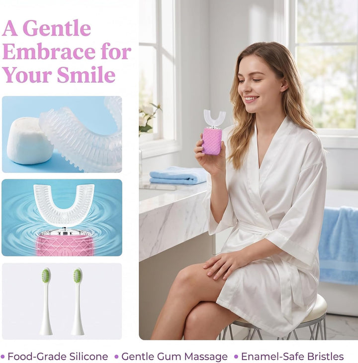 yeklike Sonic Electric - Cepillo de dientes en forma de U para adul...