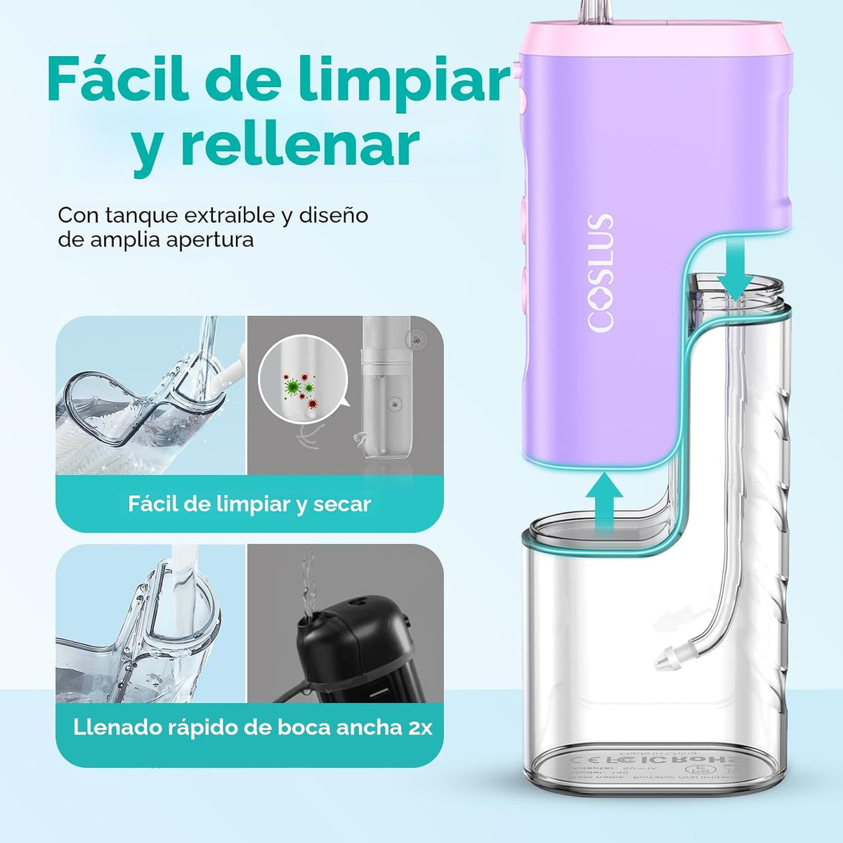 COSLUS Mini irrigador de agua para viajes: diseño compacto portátil...