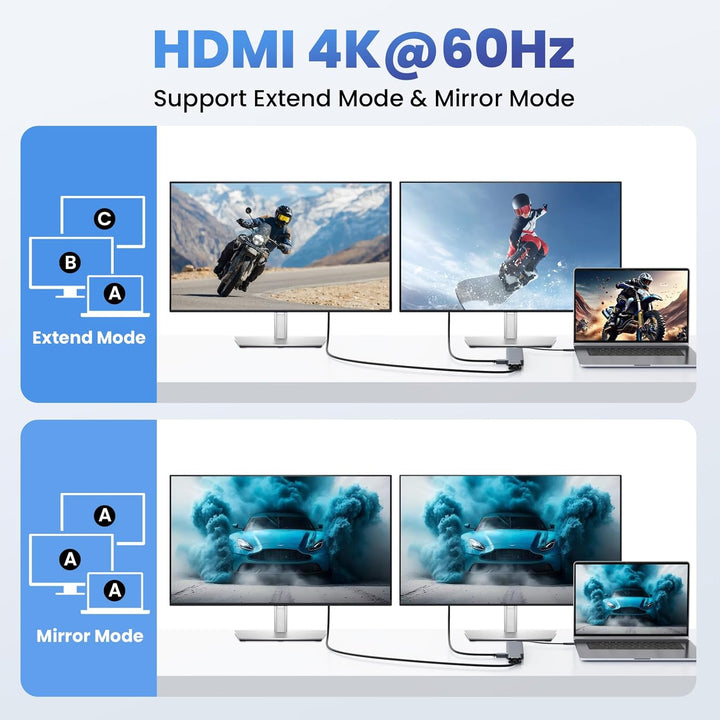 Estación de acoplamiento USB C Hub para laptop monitor