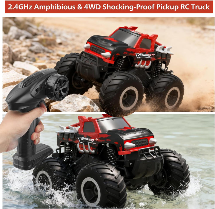 HOMETALL Auto de Control Remoto Anfibio Monster Truck Toys \u2013 C...