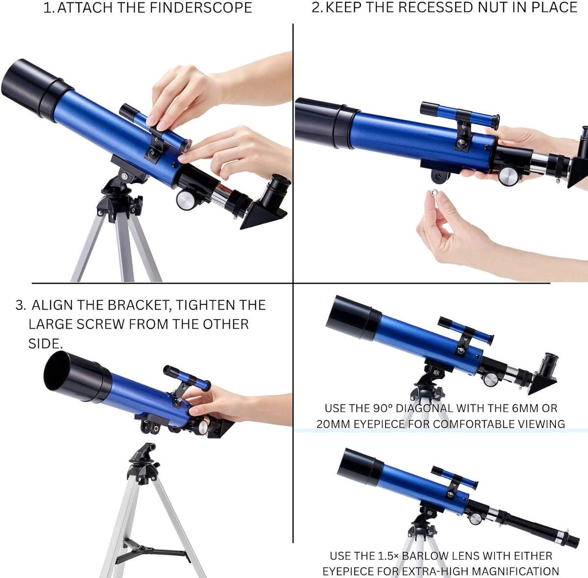 Telescopio para niños de 8 a 12 años, 100 aumentos para
