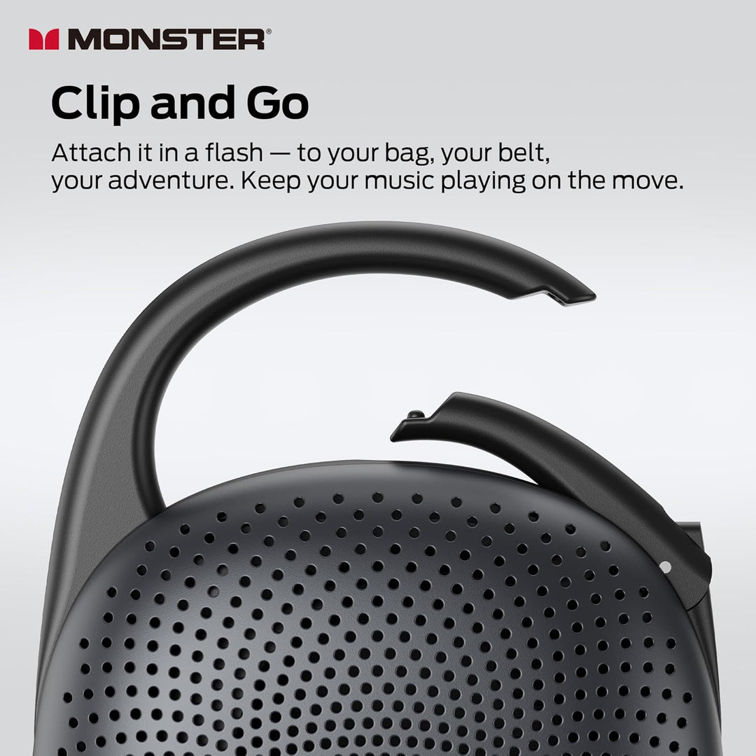 Monster Altavoz de clip con mosquetón, altavoz de ducha Bluetooth 6...