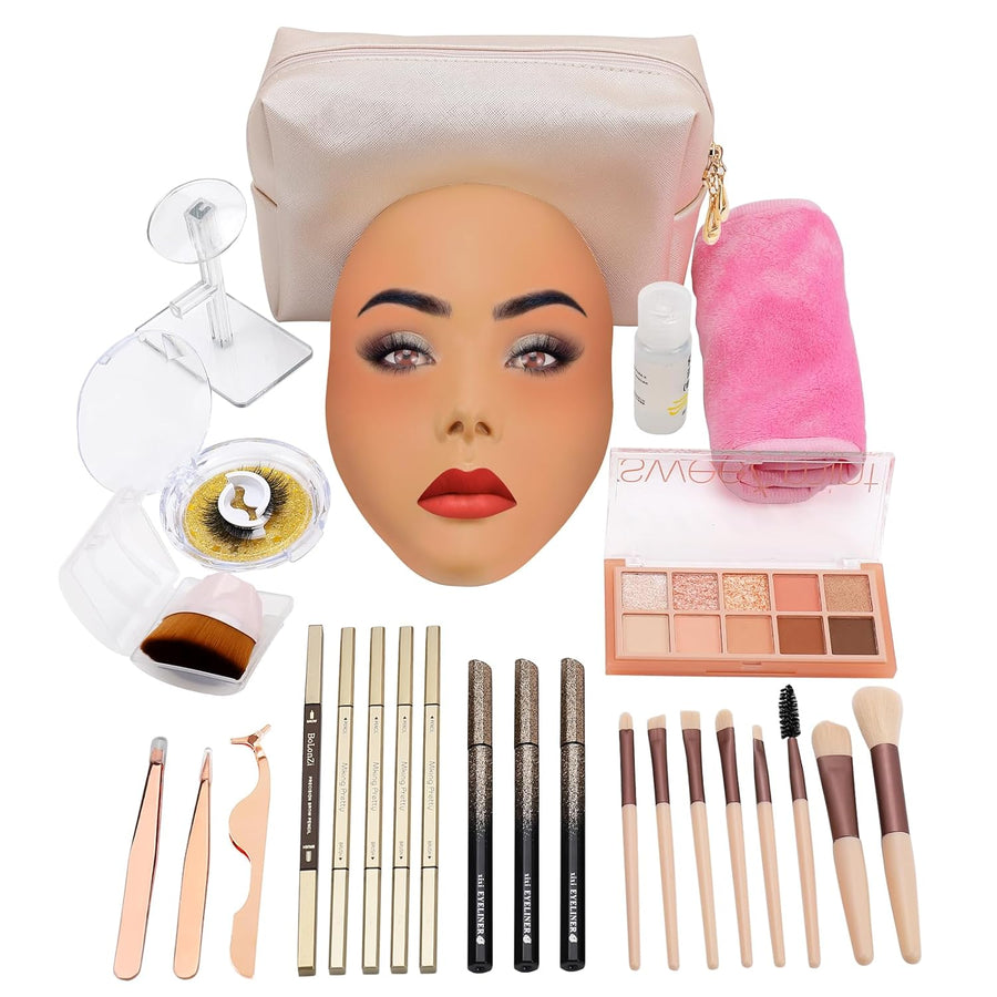 Tabla de práctica de maquillaje 3D, cara de silicona, maniquí reuti...