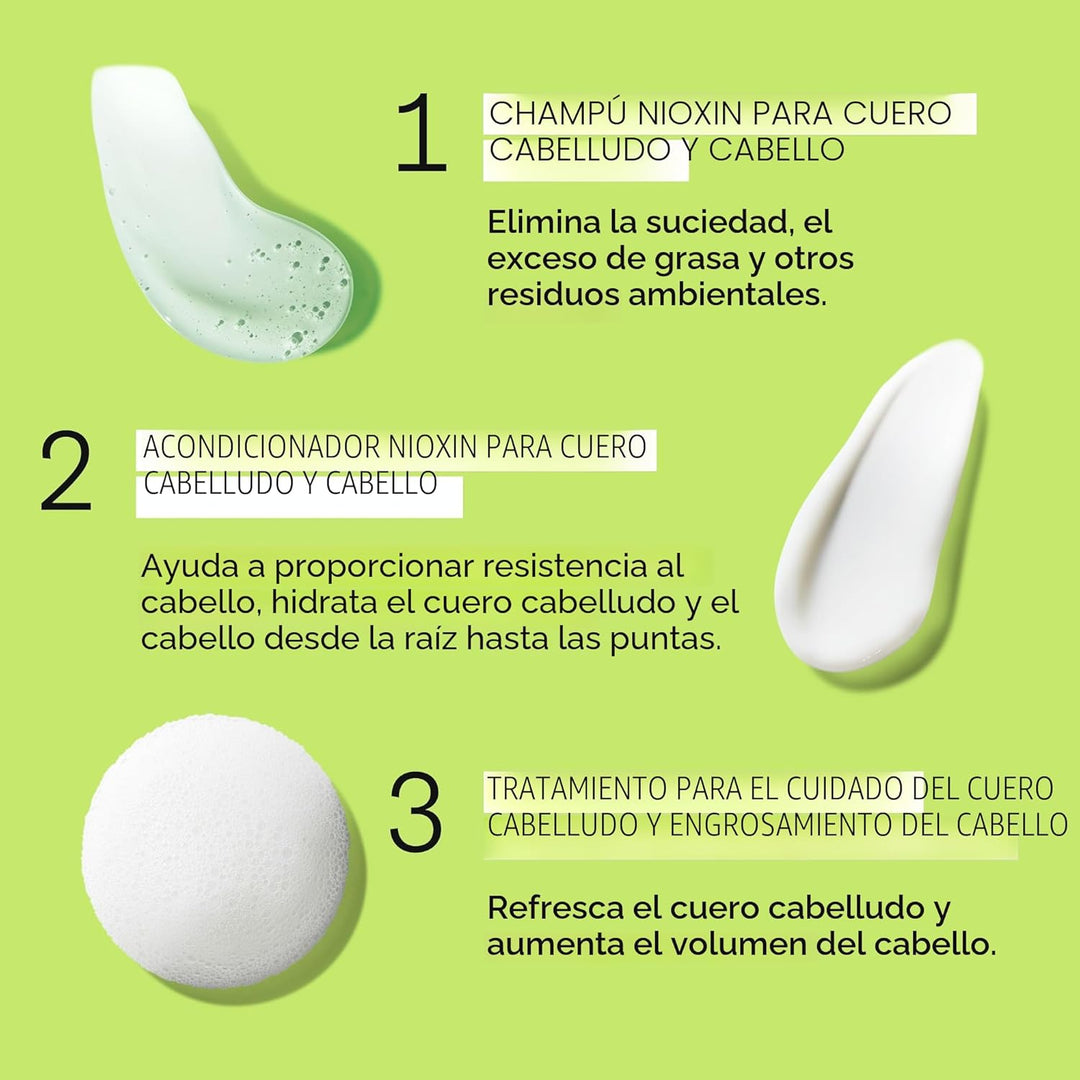 Nioxin Kits de sistema, limpia, acondiciona, hidrata el cuero cabel...