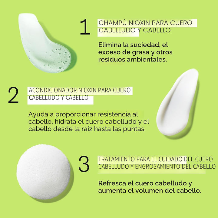 Nioxin Kits de sistema, limpia, acondiciona, hidrata el cuero cabel...