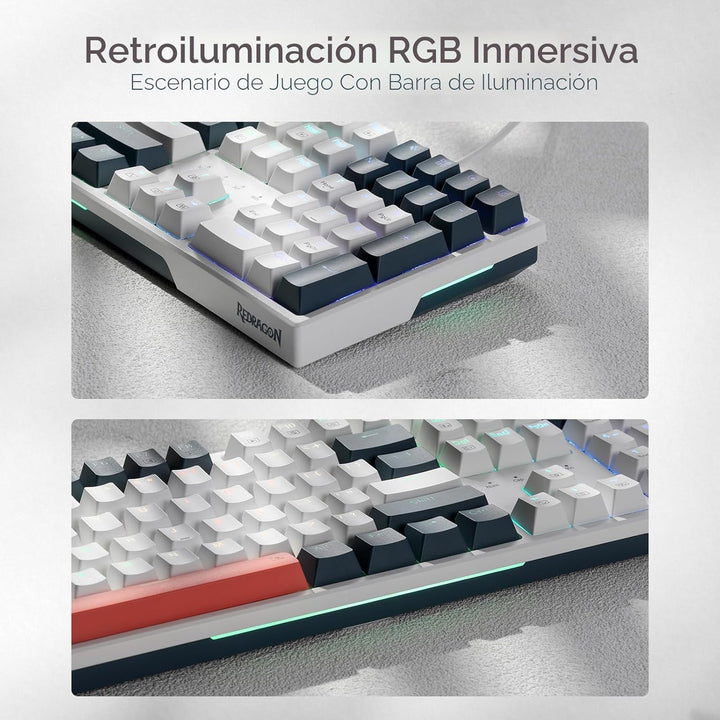 Redragon Teclado para juegos K668 RGB, teclado mecánico con cable d...