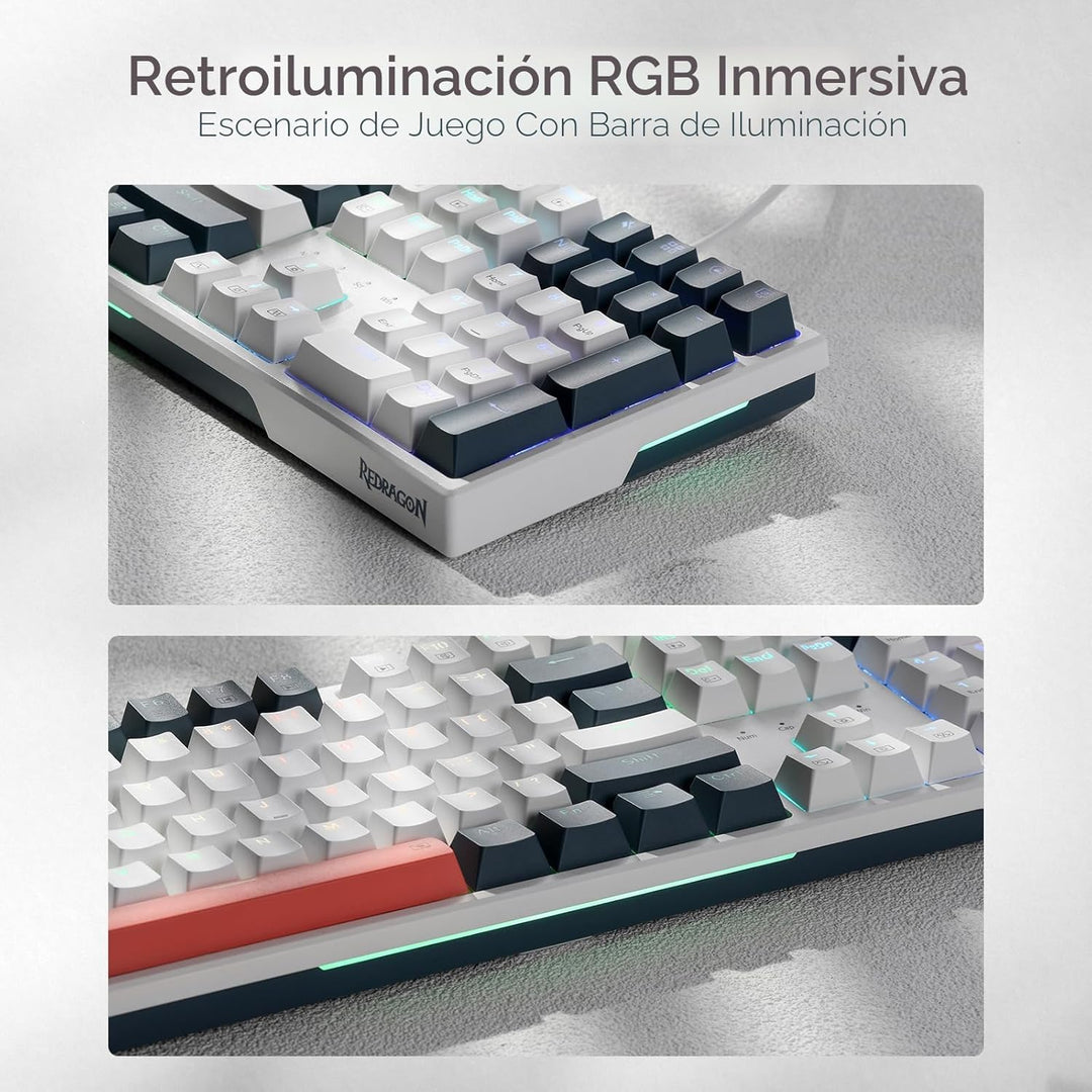 Redragon Teclado para juegos K668 RGB, teclado mecánico con cable d...