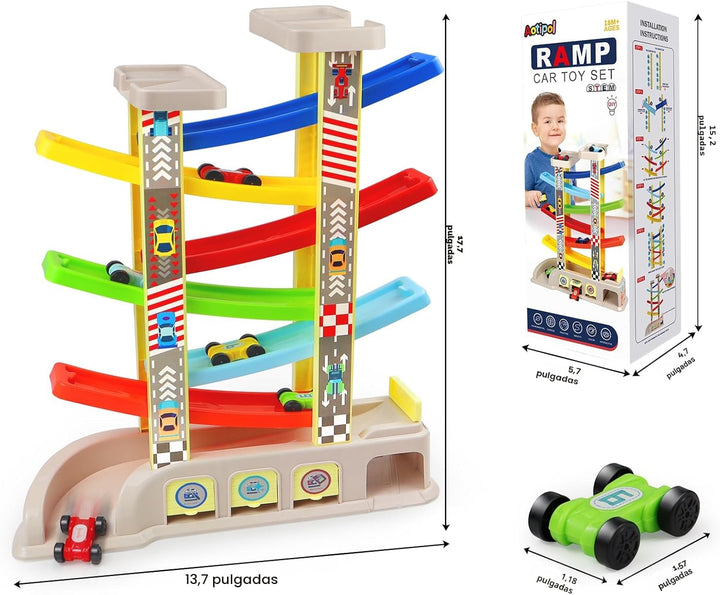 Juguetes Montessori para niños de 2 y 3 años, rampa de juguete con...