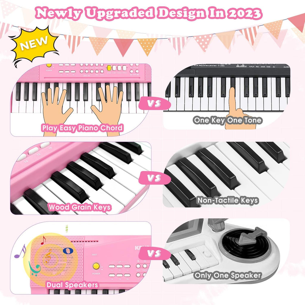 37 teclas para niños pequeños, teclado de piano eléctrico, pianos con micrófono