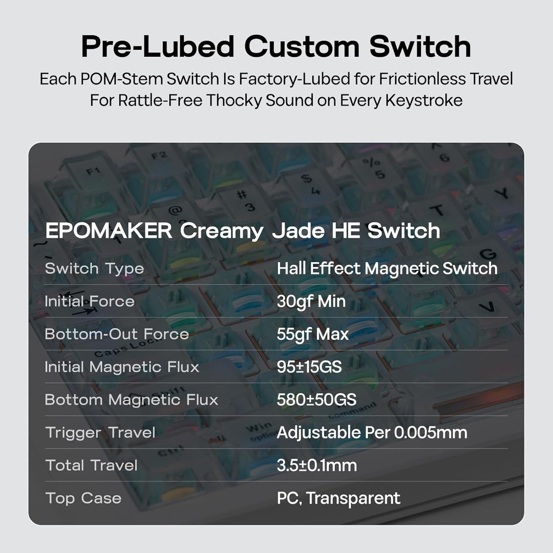 EPOMAKER HE75 V2 Teclado para juegos con efecto Hall, sondeo de 8K...