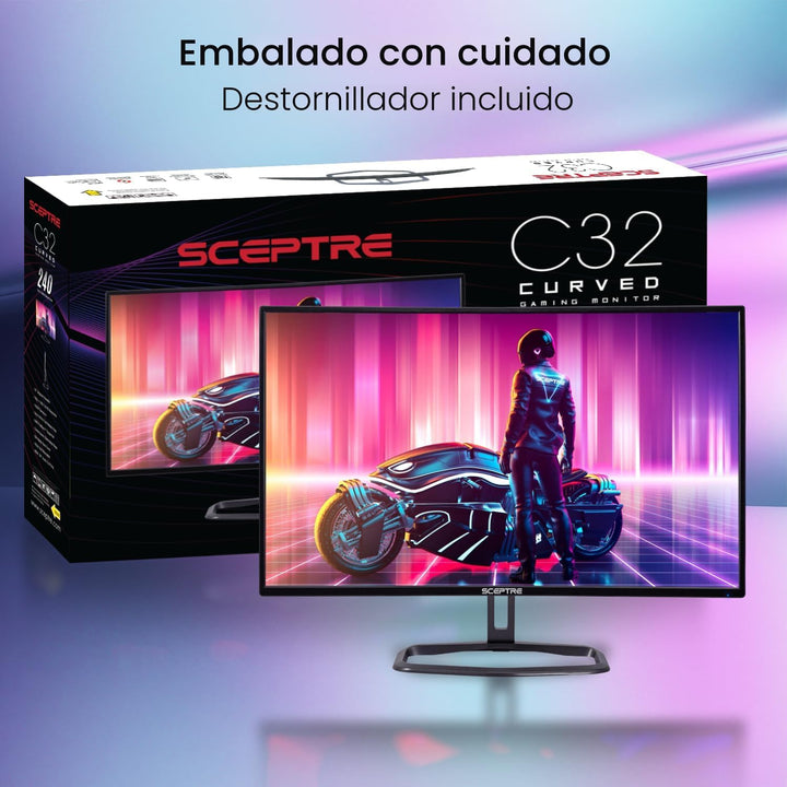 Sceptre Monitor curvo para juegos FHD 1080p de 32 pulgadas hasta 24...