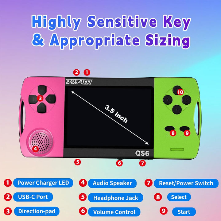 Juegos de mano para niños con pantalla grande IPS de 3.5 pulgadas i...