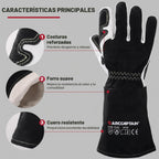 Guantes de soldadura TIG ARCCAPTAIN: cuero de grano de cabra premium, destreza, comodidad, guantes TIG duraderos para protección laboral