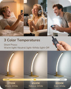 Lámpara EDISHINE Lámparas de mesa LED curvadas para sala de estar, lámpara de noche