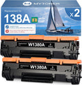 Cartucho de tóner negro 138A (con chip), repuesto compatible para impresora HP 138A 138X W1380A W1380X para impresora Pro 3001dw 3001dn Pro MFP 3101fdw 3101fdn (paquete de 2)