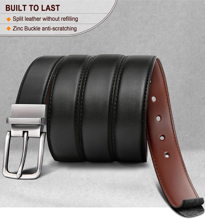 BULLIANT Cinturón para hombre, cinturón reversible ajustable para r...