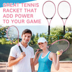 4 raquetas de tenis para adultos recreativas para 4 jugadores, raqueta de tenis ligera de 27 pulgadas con 3 pelotas de tenis para entrenar principiantes con bolsa de transporte
