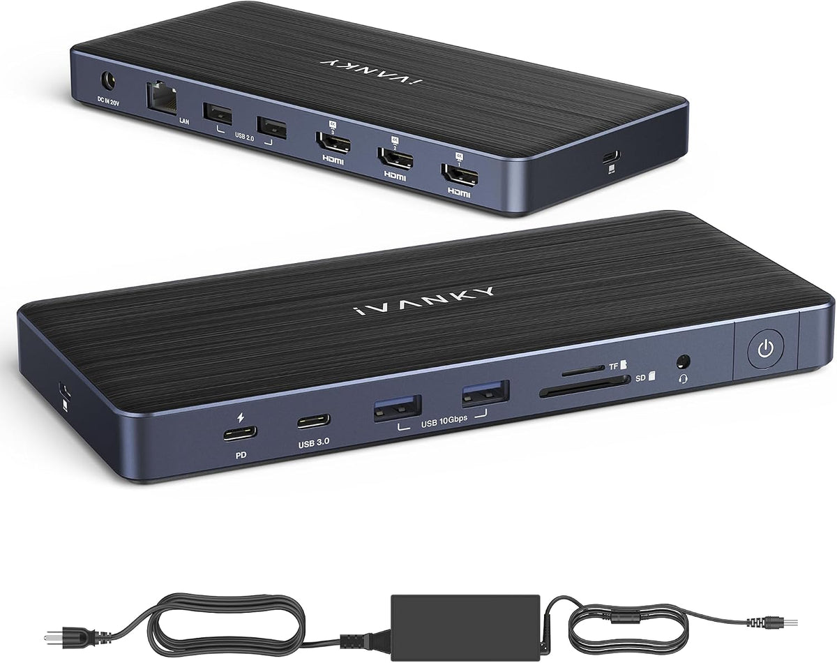 iVANKY - Estación de acoplamiento triple DisplayLink 14 en 1 para MacBook Pro/Mac Dock