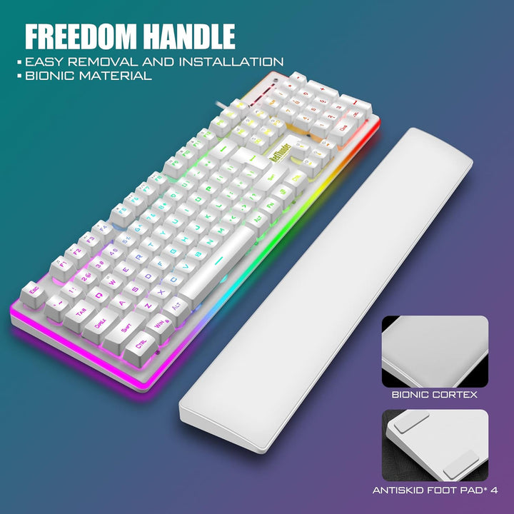 RedThunder K10 Combo de Teclado y Mouse para Juegos con Cable y Rep...