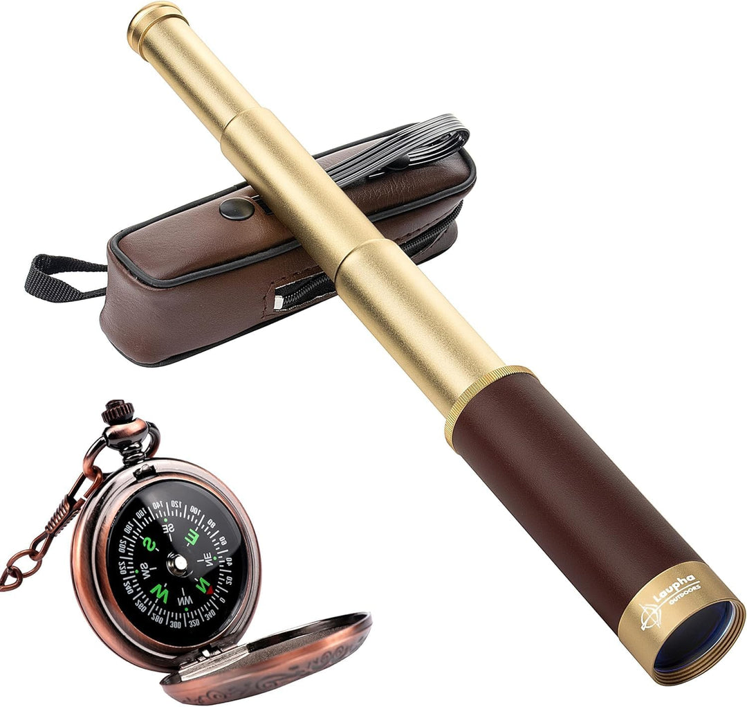 Laupha Telescopio pirata retro 25x30 Spyglass portátil